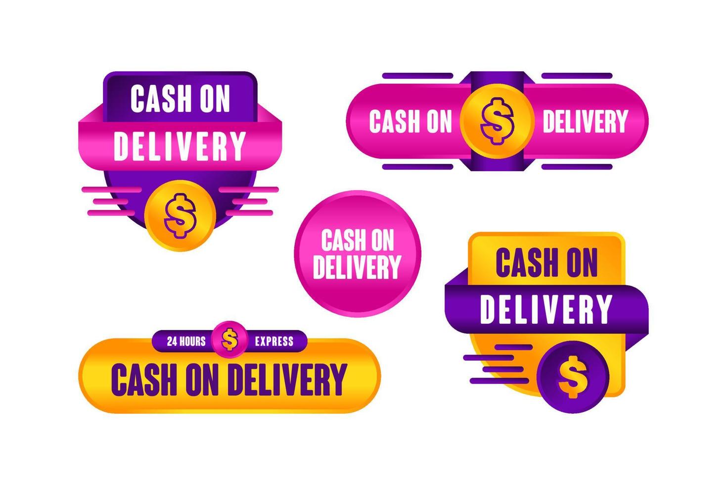 Cash on delivery sale banner vector design collection