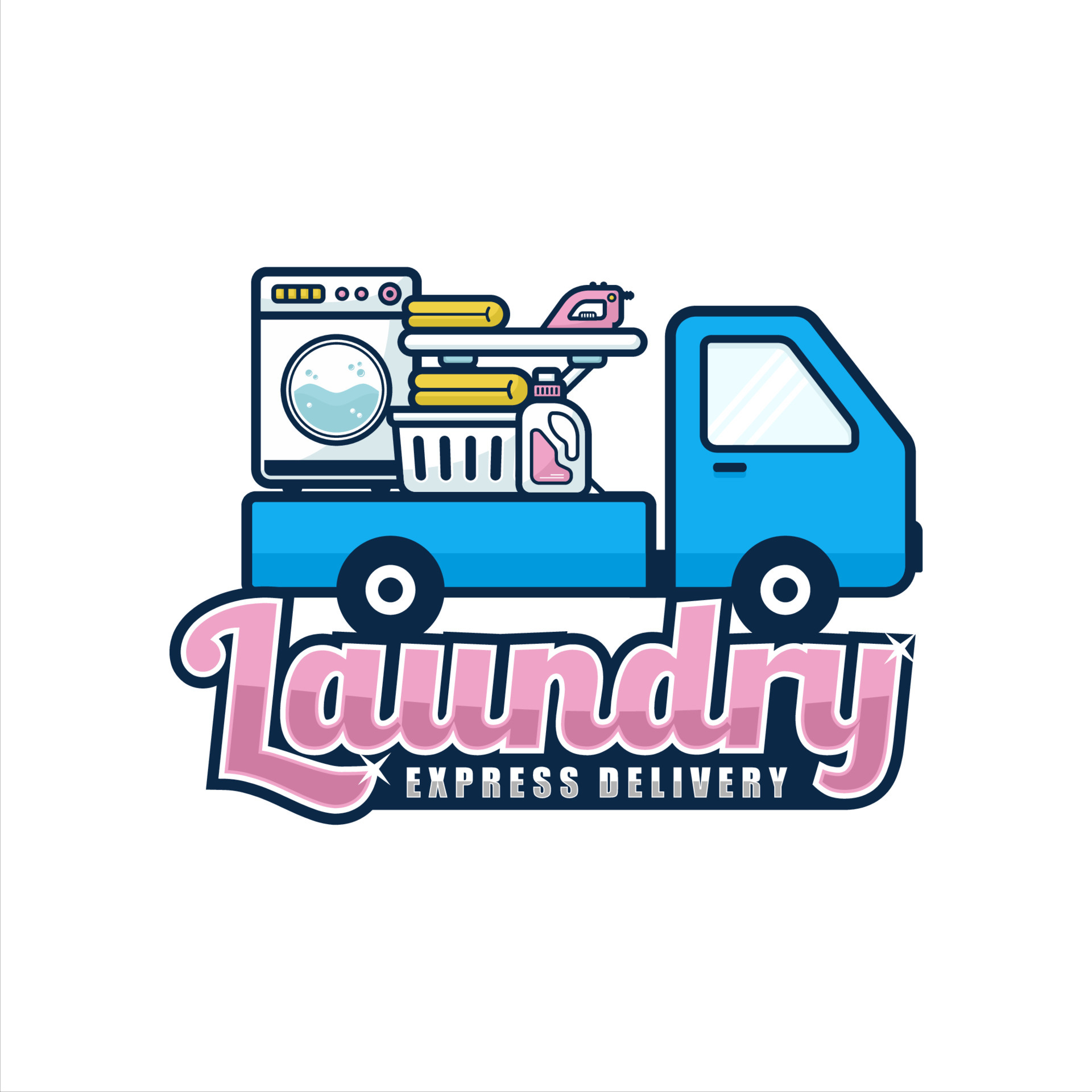 Laundry express delivery design illustration 5513587 Vector Art at Vecteezy