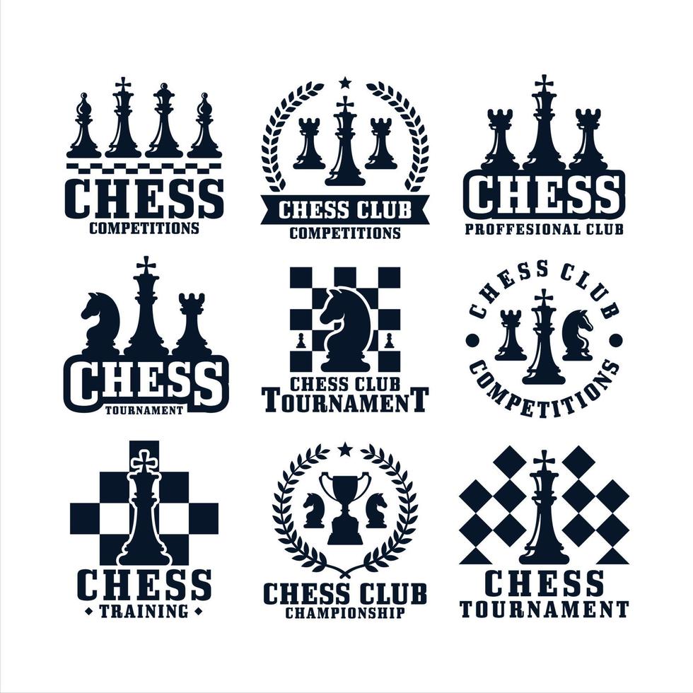 Chess design premium logo collection vector