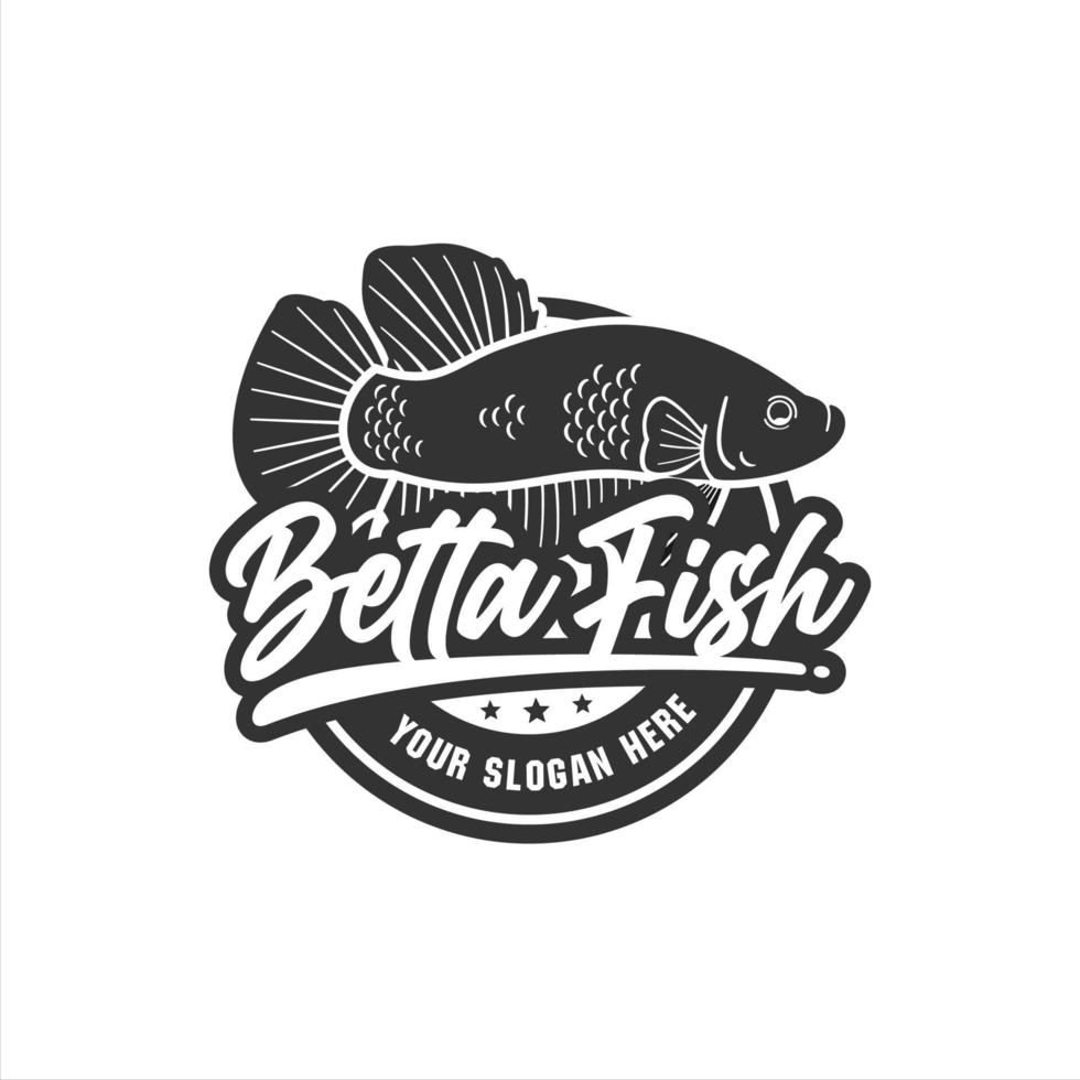 Betta fish design logo illustration vector