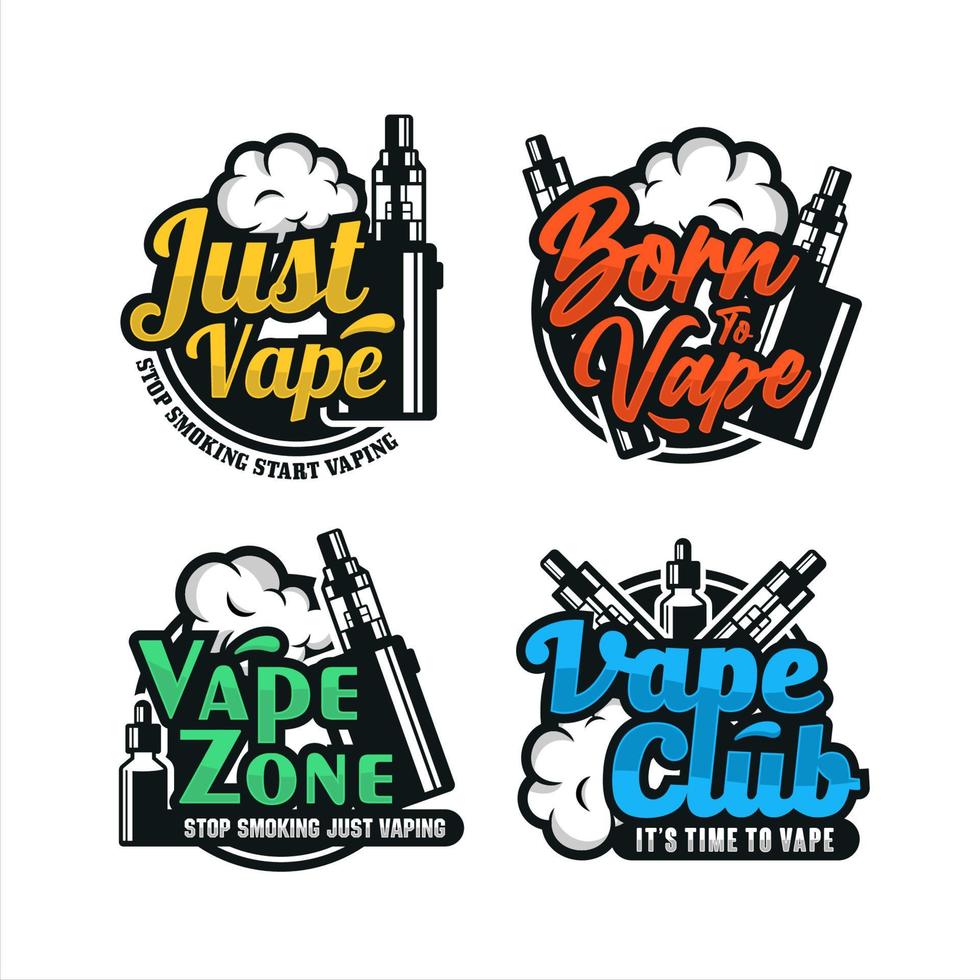 Vape design logo premium collection vector