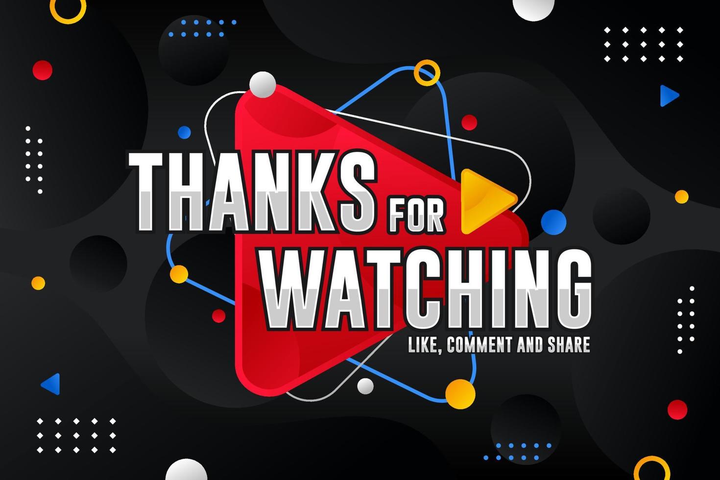 Thanks for wactching banner abstract background premium design vector
