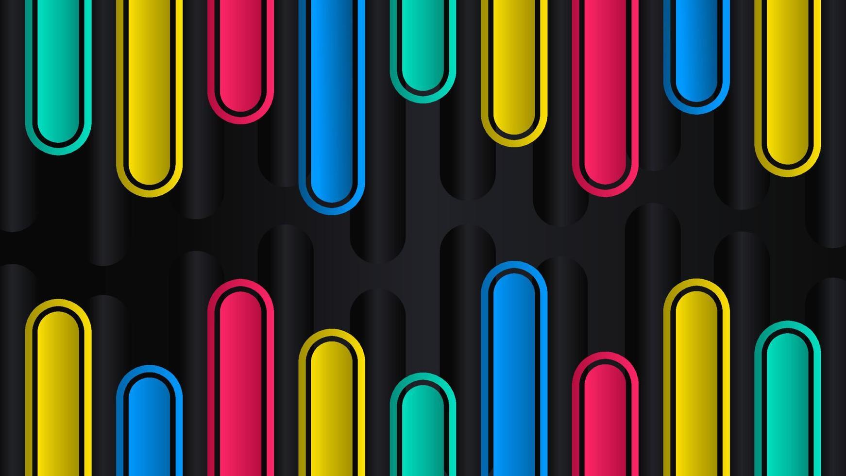 Gradient colorful shapes long round abstract background vector