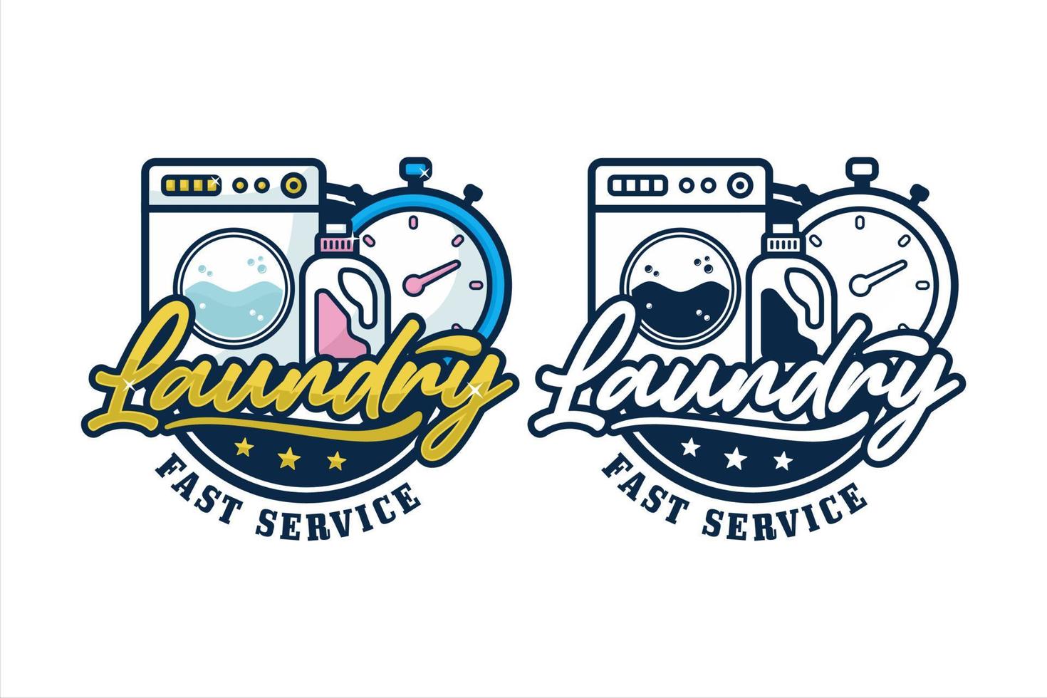 Laundry fast service design premium logo vector