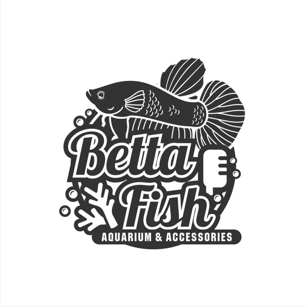Betta fish aquarium design premium vector