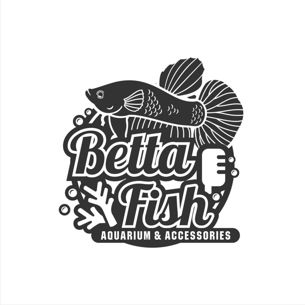 Betta fish aquarium design premium vector