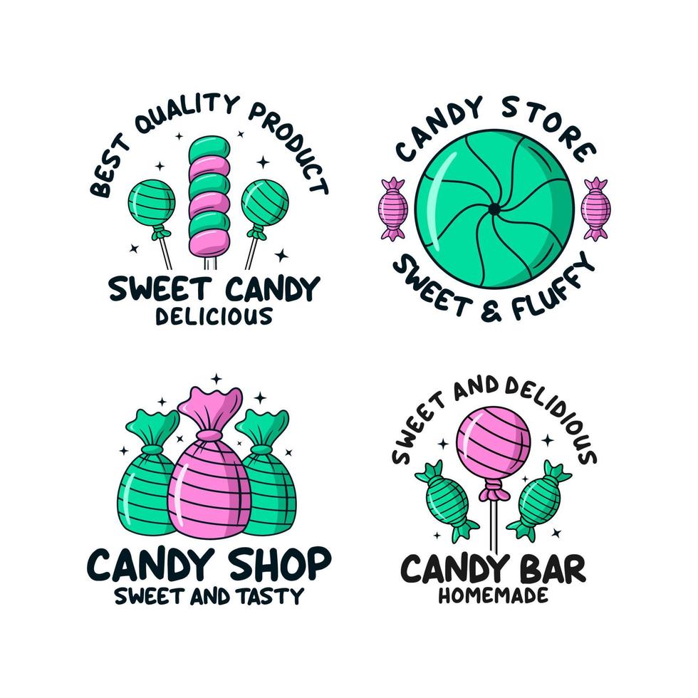 Sweet candy design logo collection vector