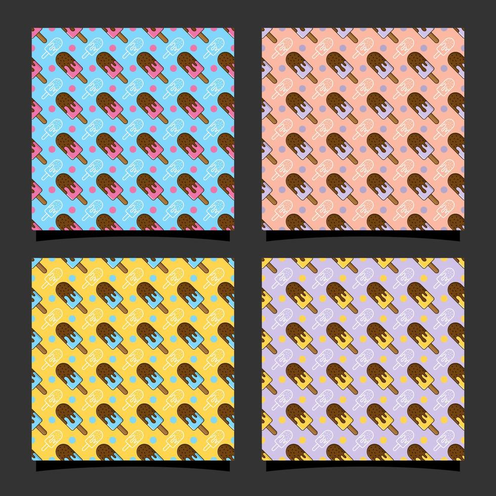 Ice cream seamless pattern design-02 vector