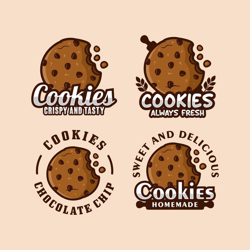 colección de logotipos de diseño de vectores de cookies