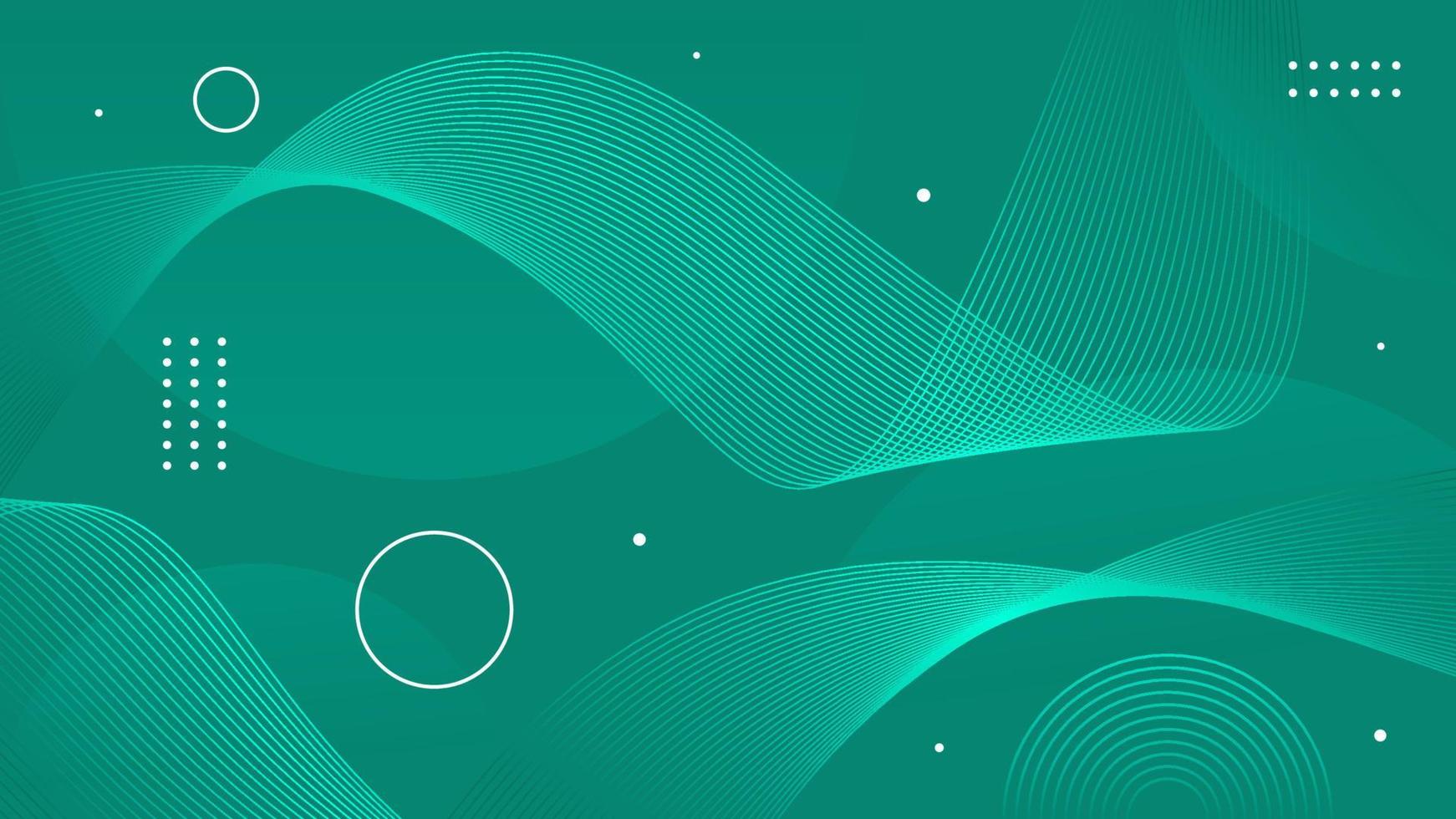Wave lines abstract background green white design vector