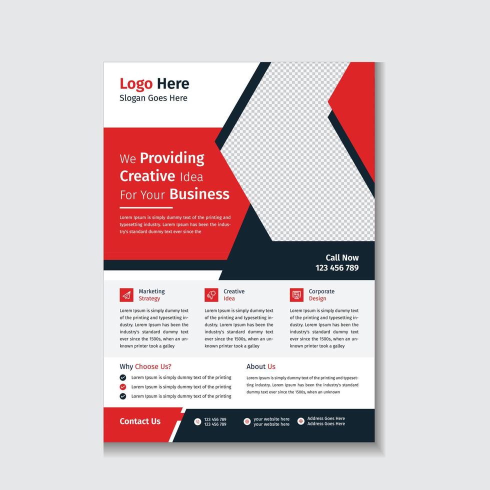 Abstract Red Corporate Business Flyer Template vector