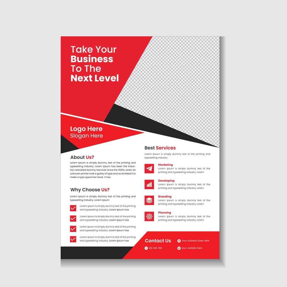 Creative red business brochure flyer design a4 template. Vector illustration