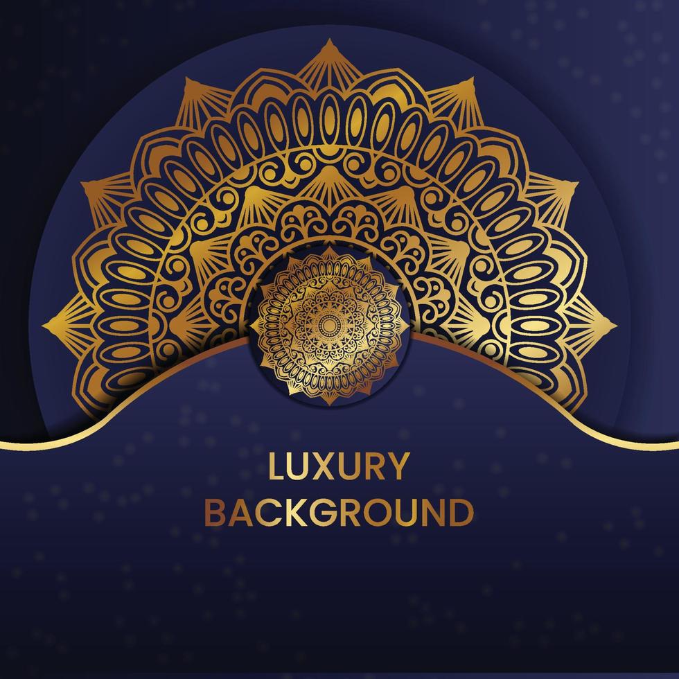 Luxury gold mandala ornate background for wedding invitation, book cover. vector