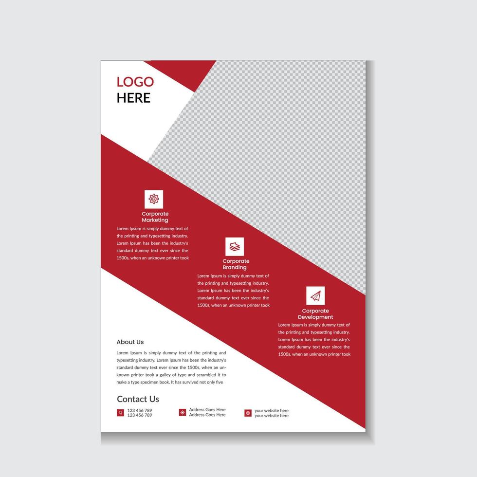 Creative red business brochure flyer design a4 template. Vector illustration
