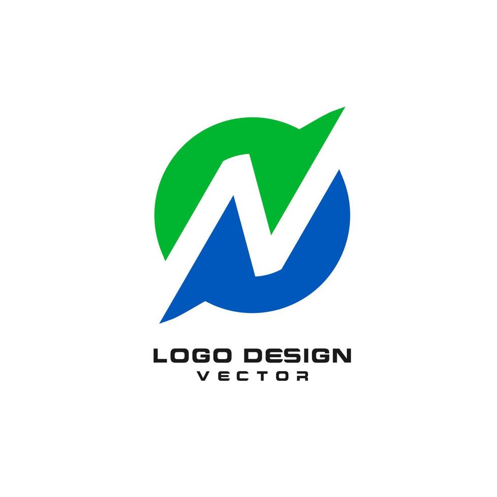 plantilla de logotipo de letra n abstracta vector