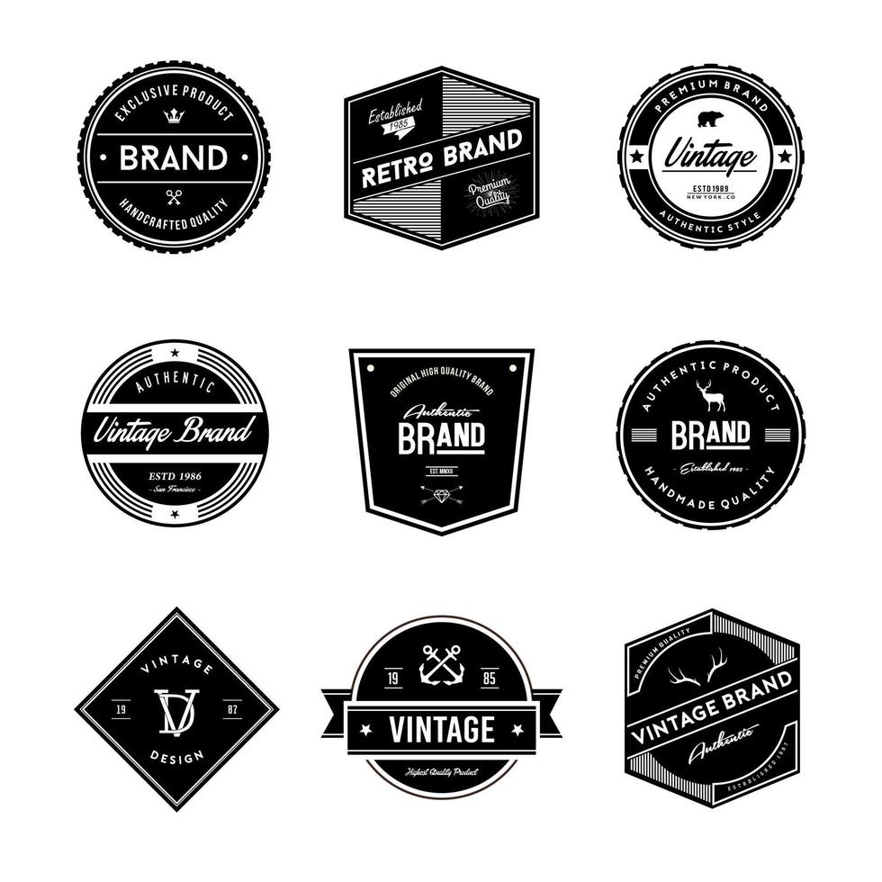 Vintage Retro Brand Badges vector