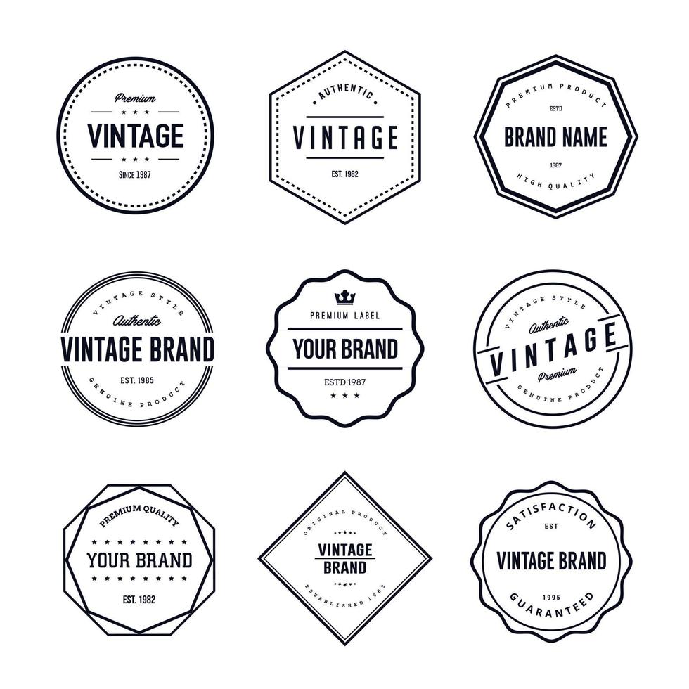 conjunto de vectores de etiquetas de marca vintage
