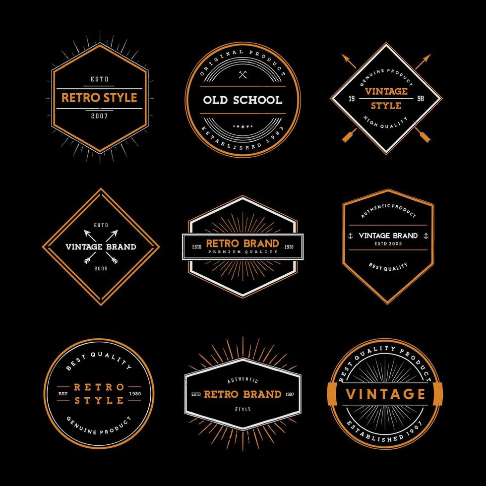 colección de insignias de estilo retro vector