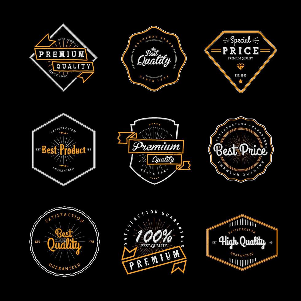 Set Of Vintage Quality Labels vector