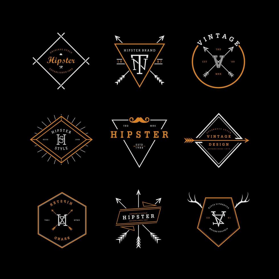 colección de insignias hipster vector