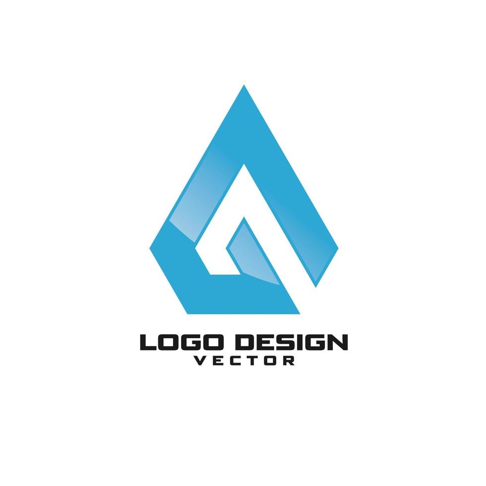 letra creativa un vector de diseño de logotipo de triángulo