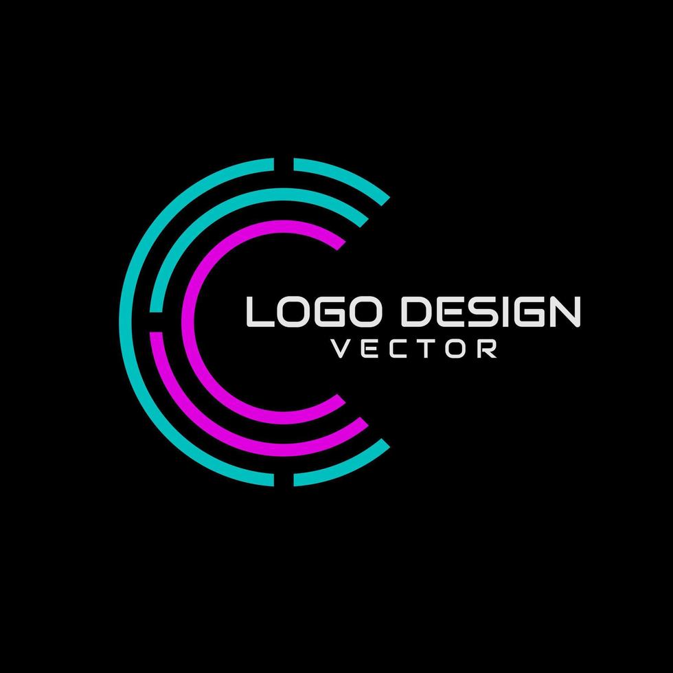 plantilla de logotipo moderno de línea de letra c vector