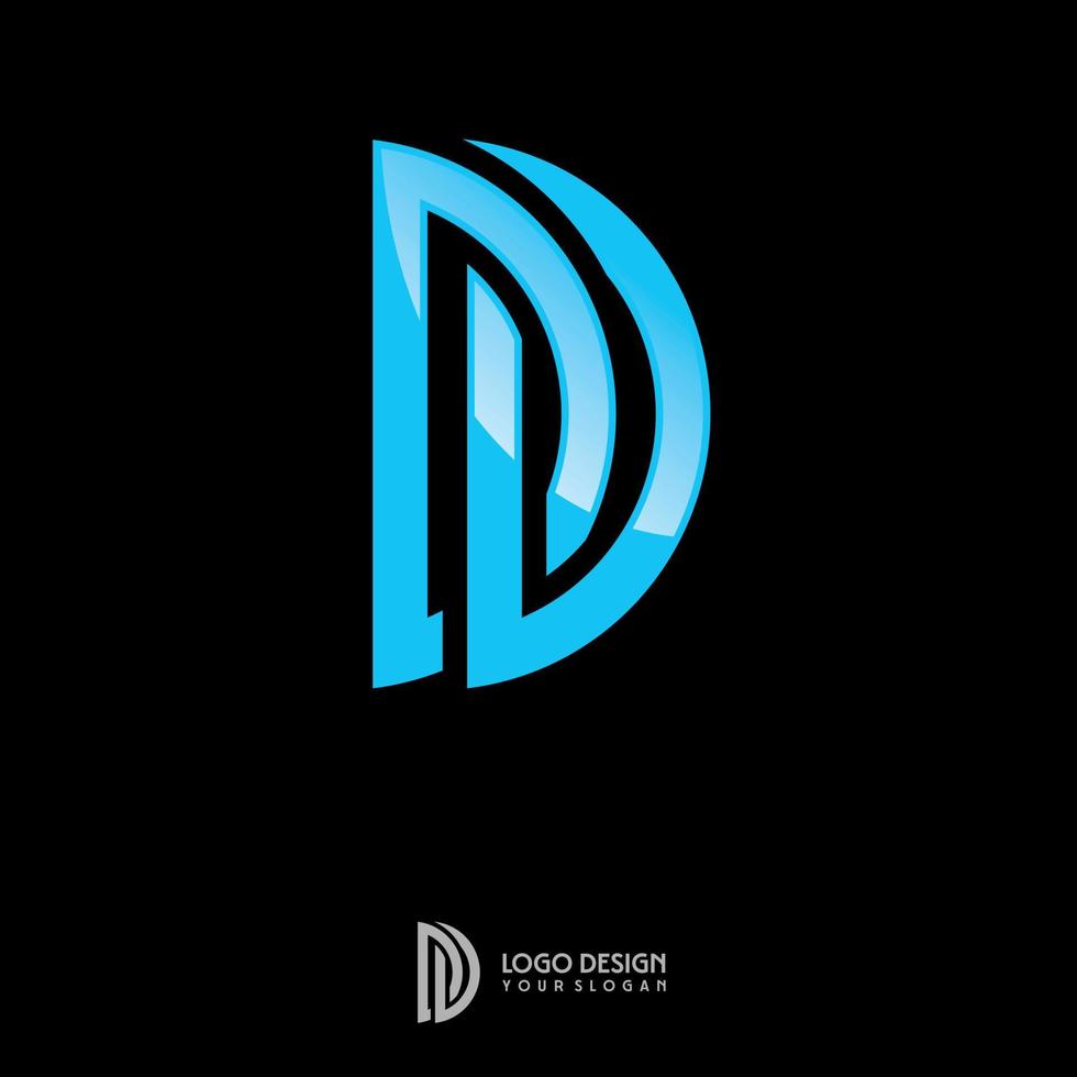 diseño de logotipo de letra doble d vector