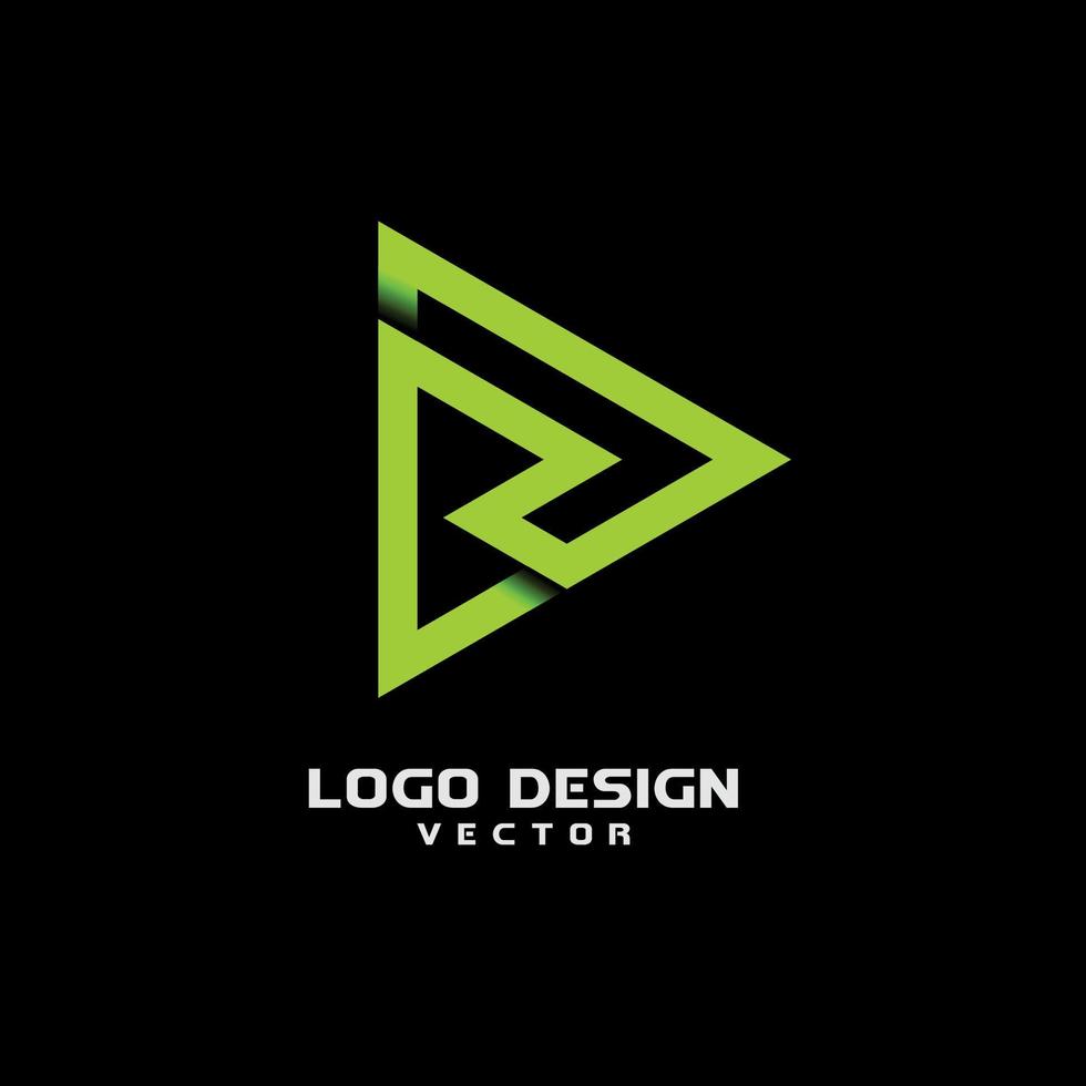 diseño de logotipo de letra r de tipografía de arte lineal vector