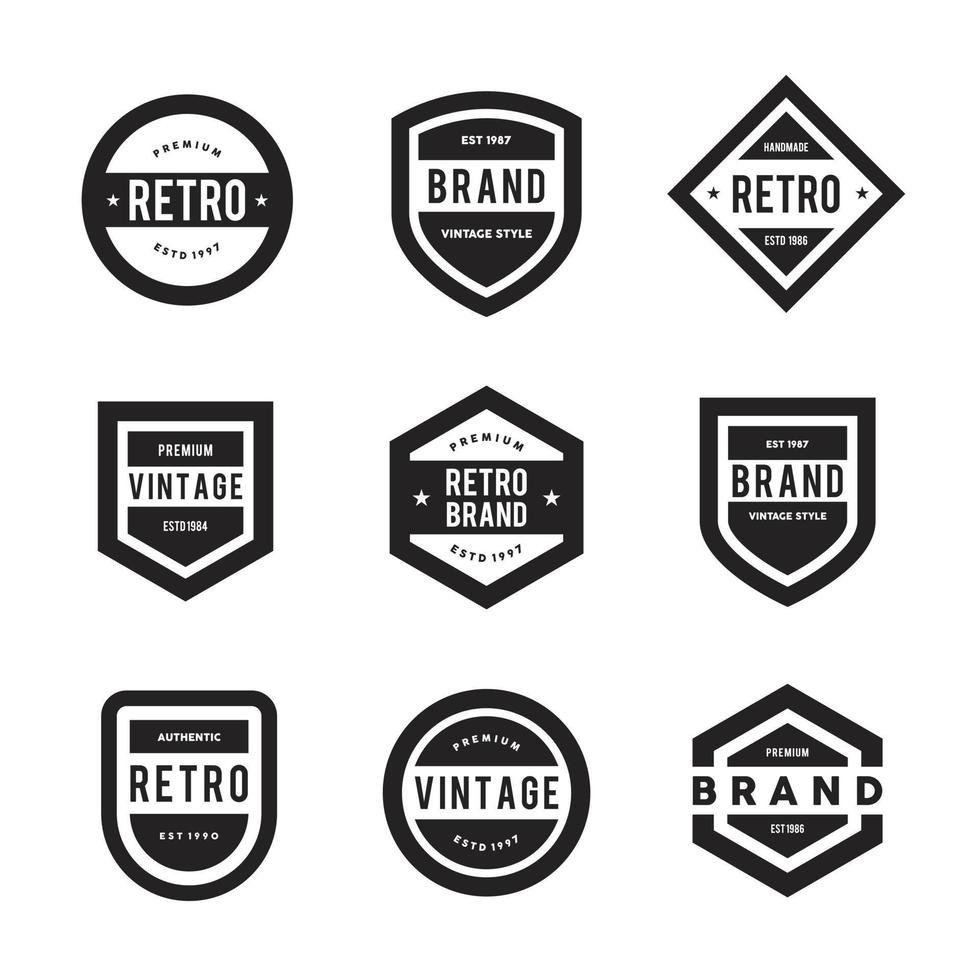 conjunto de vectores de insignias de logotipo vintage simple