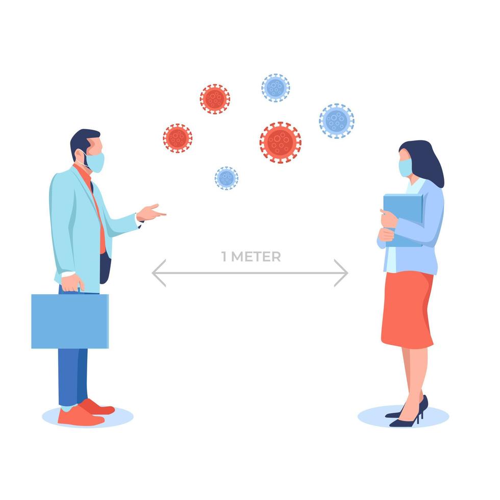 social distancing vector illustration