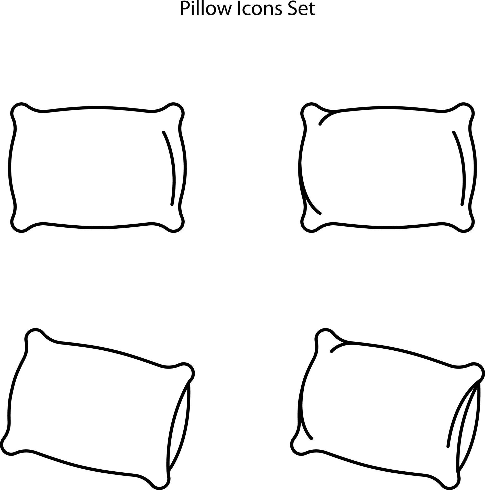 pillow icons set isolated on white background. pillow icon thin line ...
