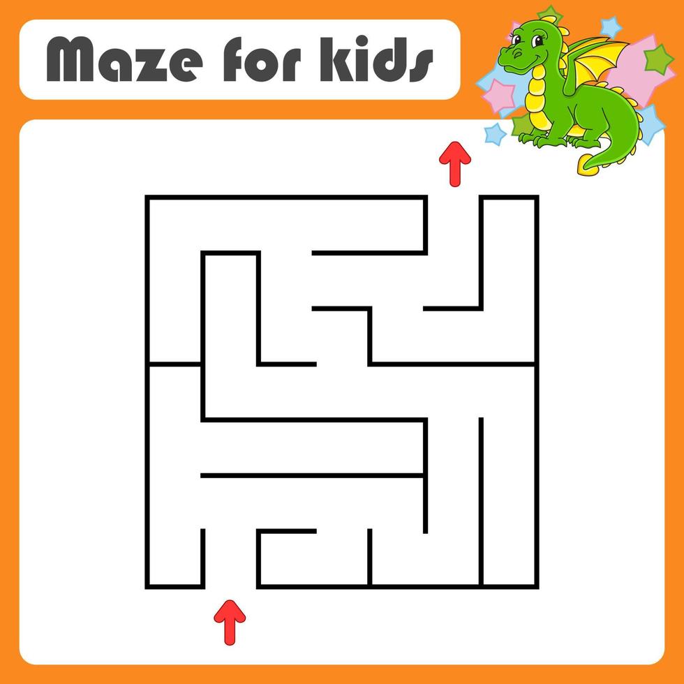 Abstract maze. Game for kids. Puzzle for children. Cartoon style. Labyrinth conundrum. Color vector illustration. Find the right path. Cute character.