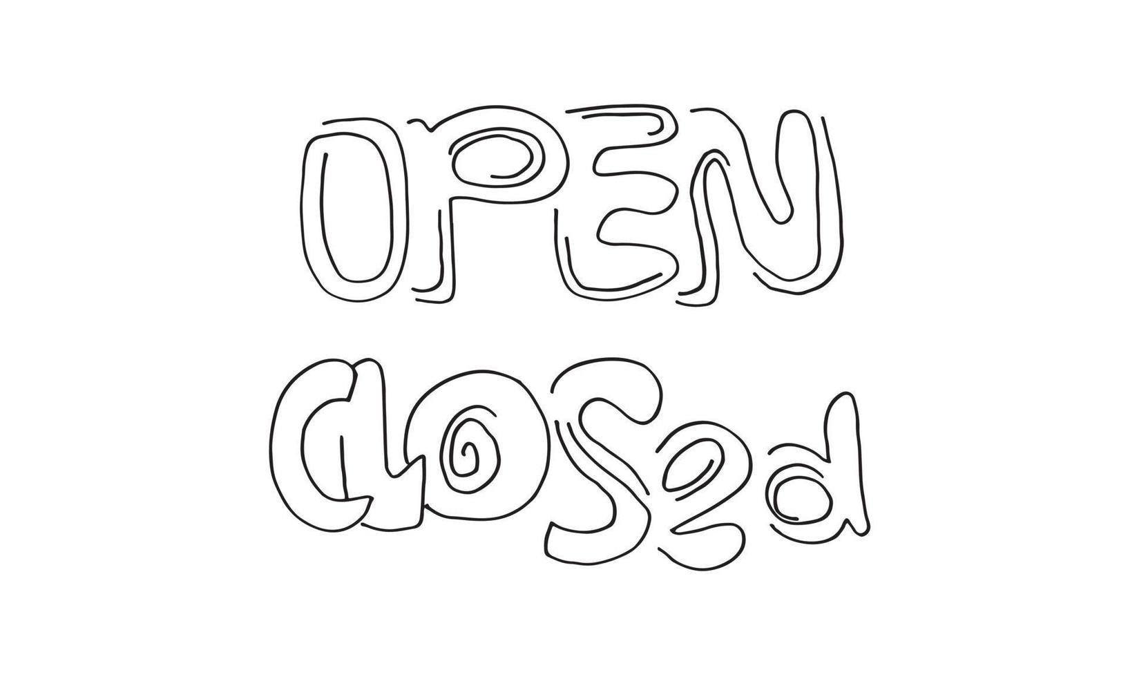 Open Sign Closed. for use in cafes, buildings, shops and others vector