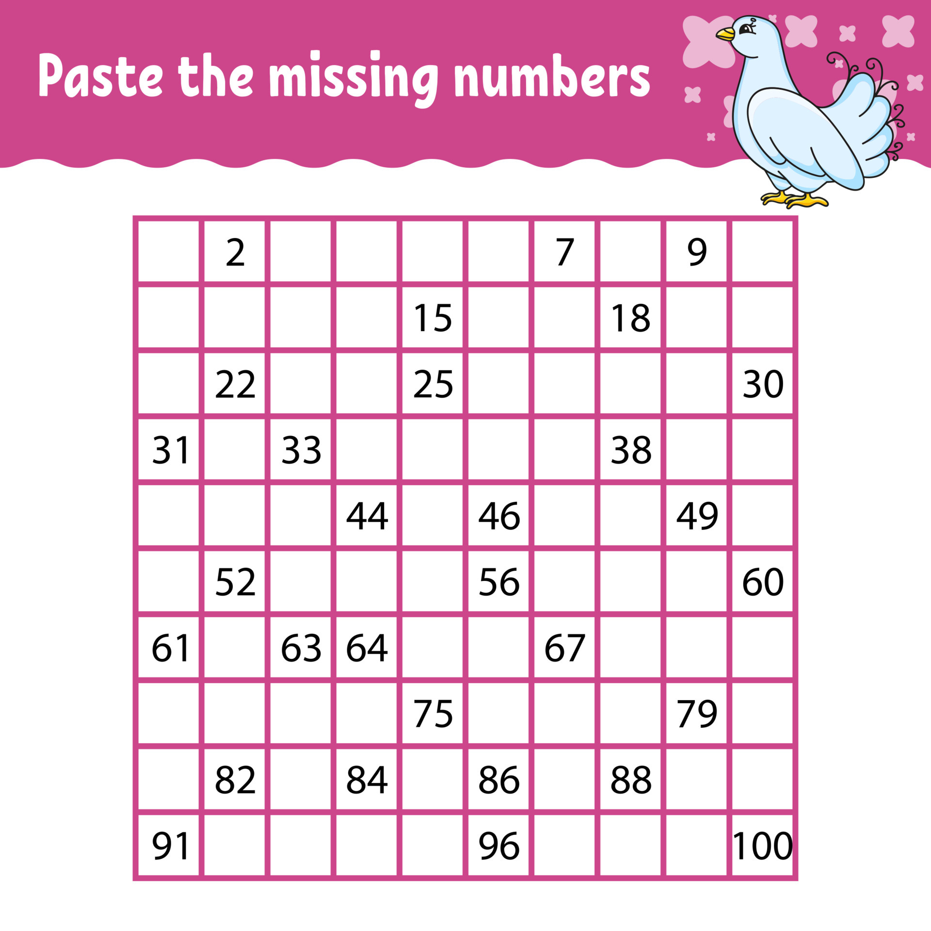 Paste The Missing Numbers From 1 To 100 Handwriting Practice Learning paste-the-missing-numbers-from-1-to-100-handwriting-practice-learning