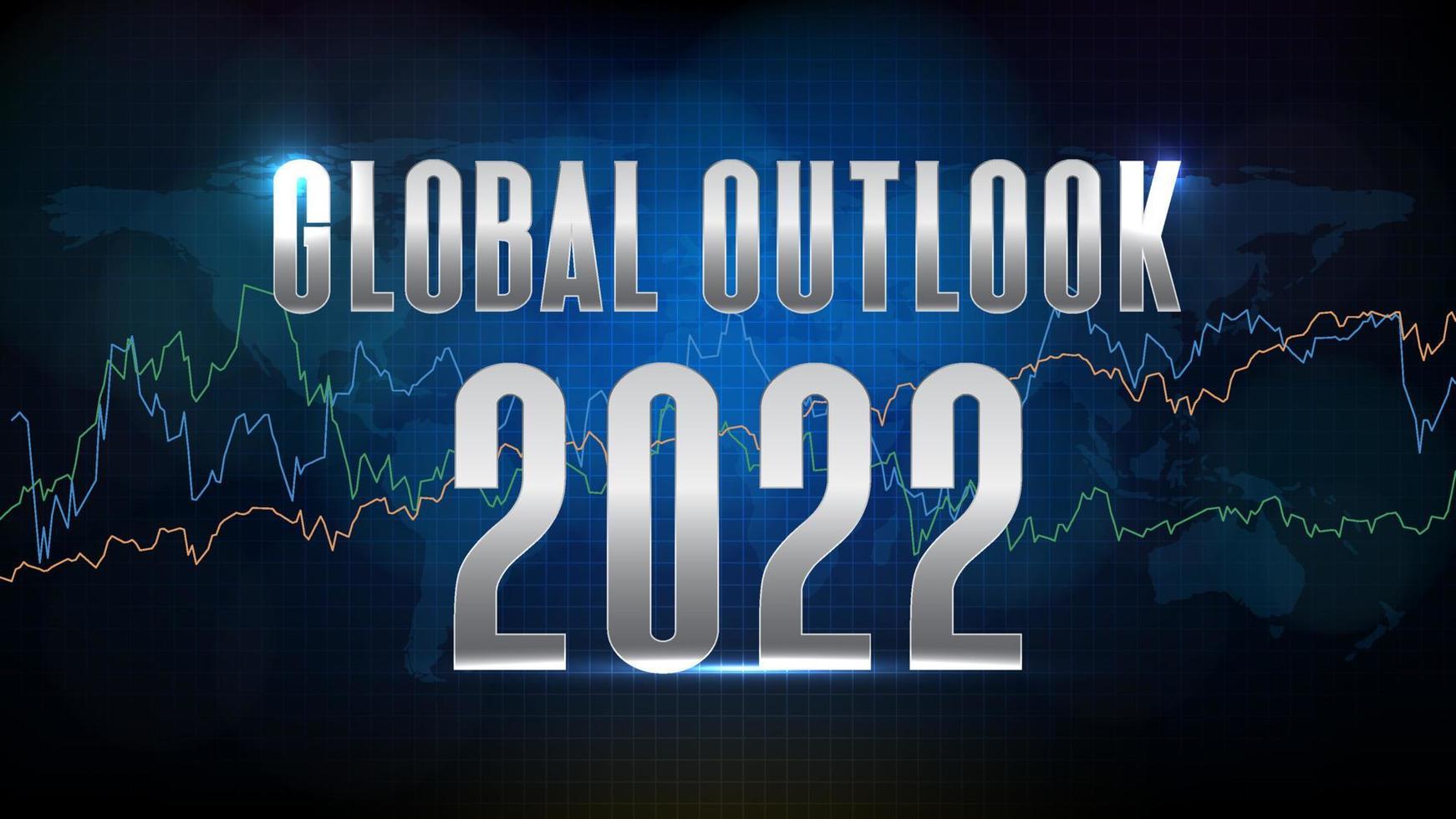 abstract background of futuristic technology Global Outlook 2022 vector