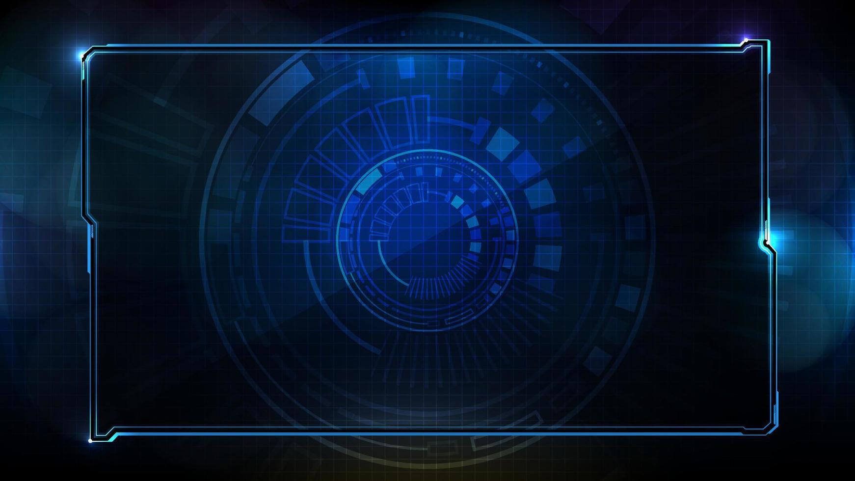 abstract futuristic background of blue glowing technology sci fi frame hud ui lower third vector
