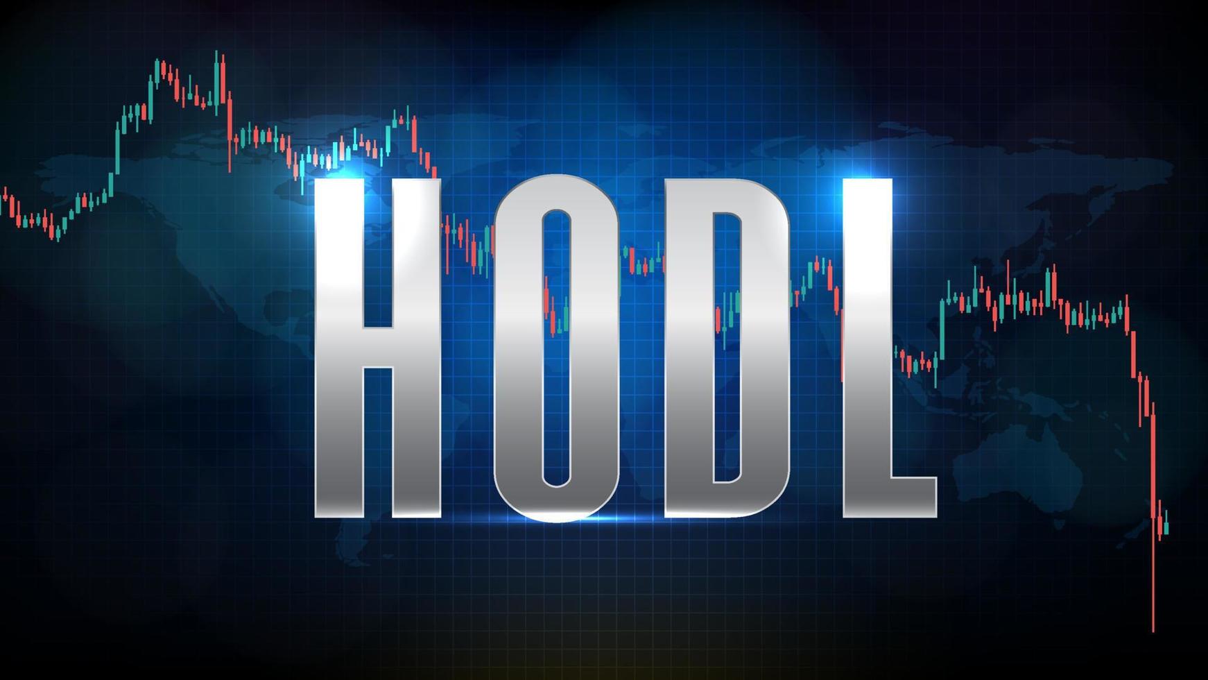 abstract background of crupto currency Market hodl or hold on for dear life and technical analysis chart graph vector