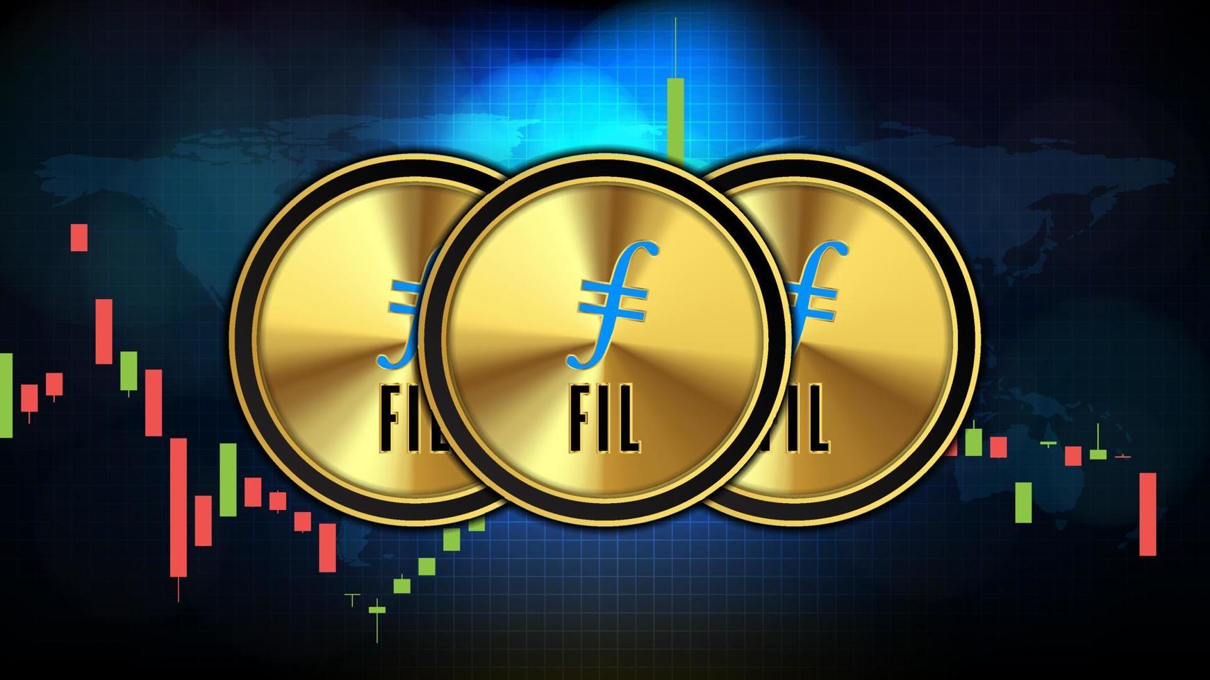 abstract futuristic technology background of Filecoin FIL Price graph Chart coin digital cryptocurrency vector