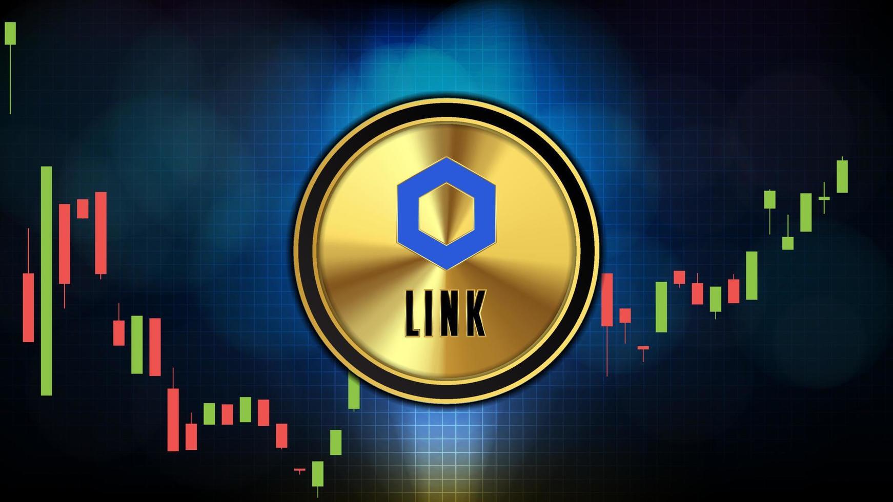 abstract futuristic technology background of Chainlink LINK Price graph Chart coin digital cryptocurrency vector