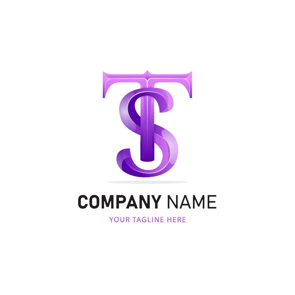 Letter T And S Logo Design, Colorful Logo Template vector