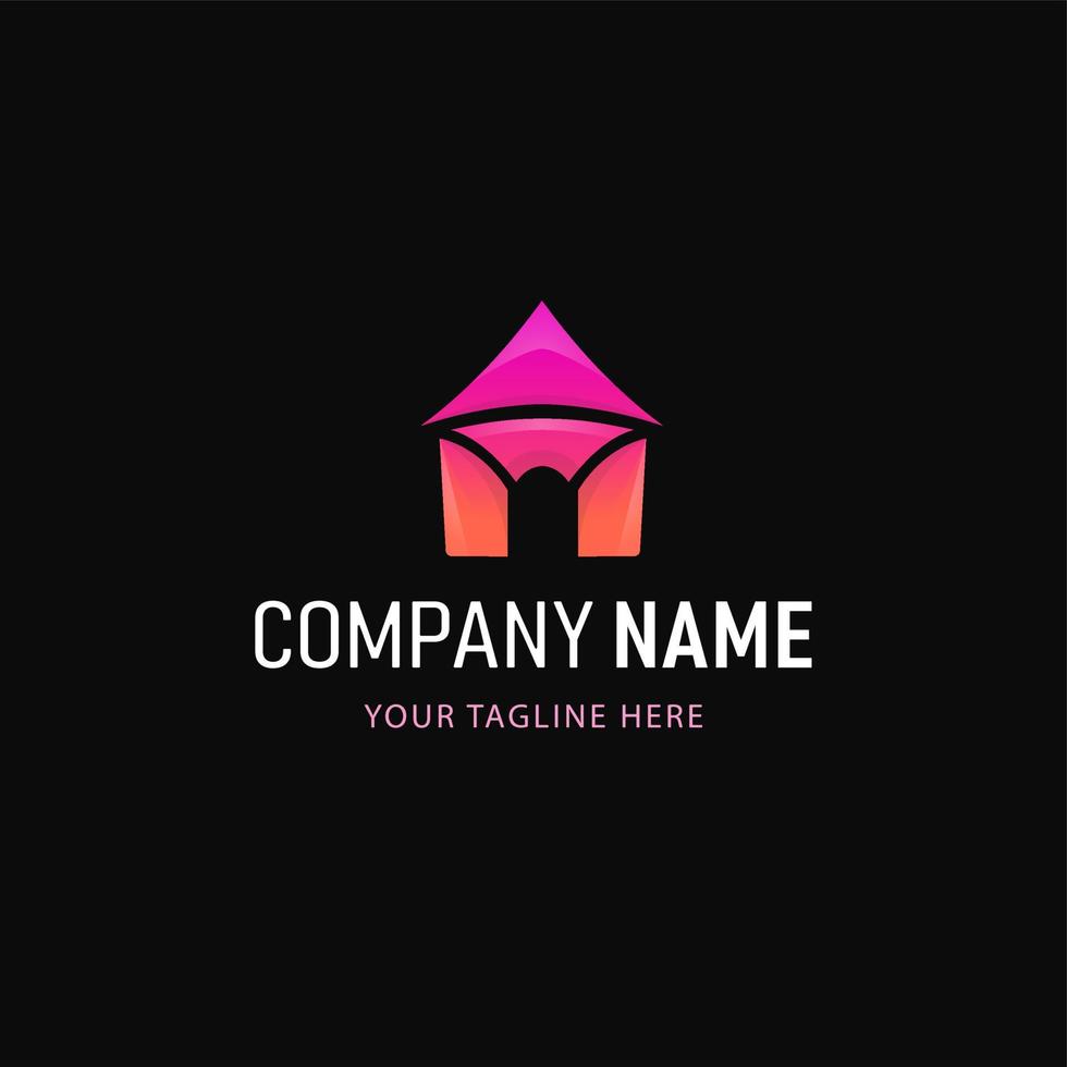 House Logo Design. Gradient Style Abstract logo vector