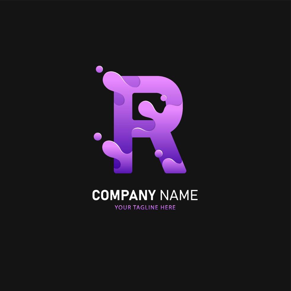 diseño de logotipo de letra r, plantilla de logotipo colorido vector