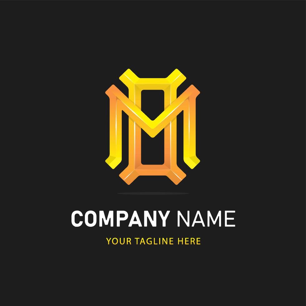 diseño de logotipo de letra o y m, plantilla de logotipo colorido vector