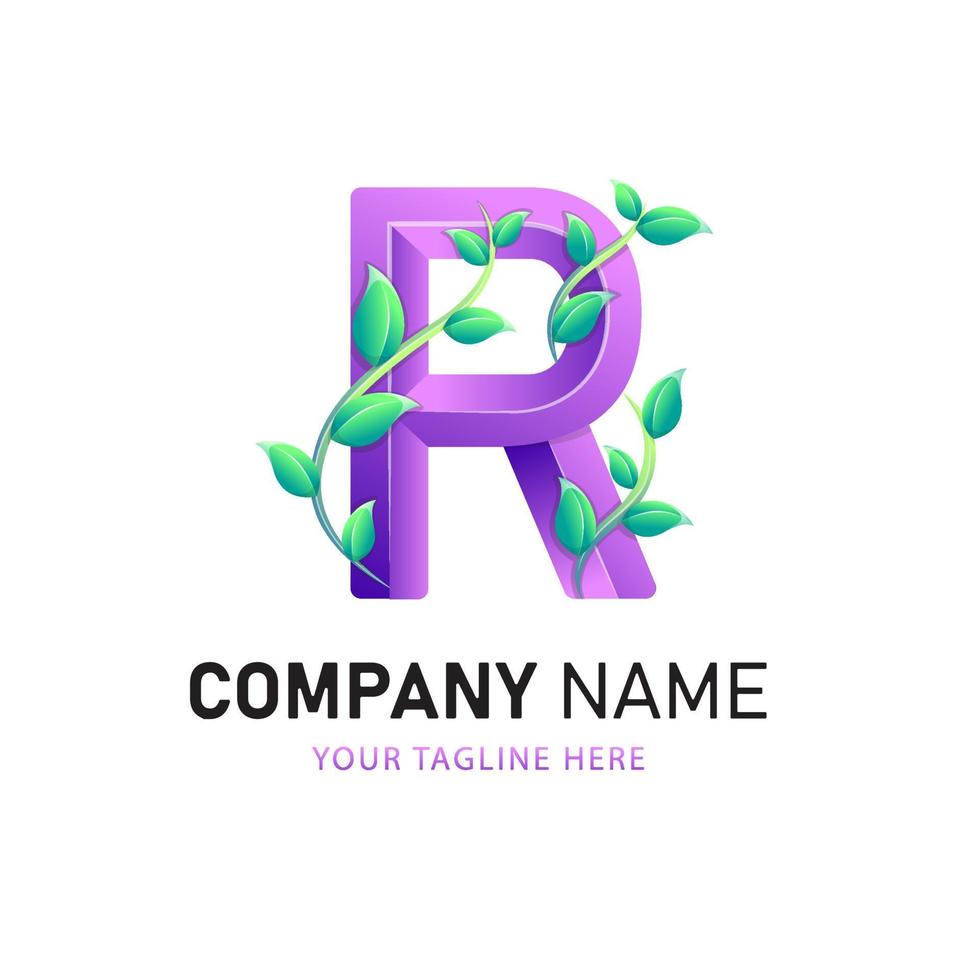 Letter R Logo Design, Colorful Logo Template vector