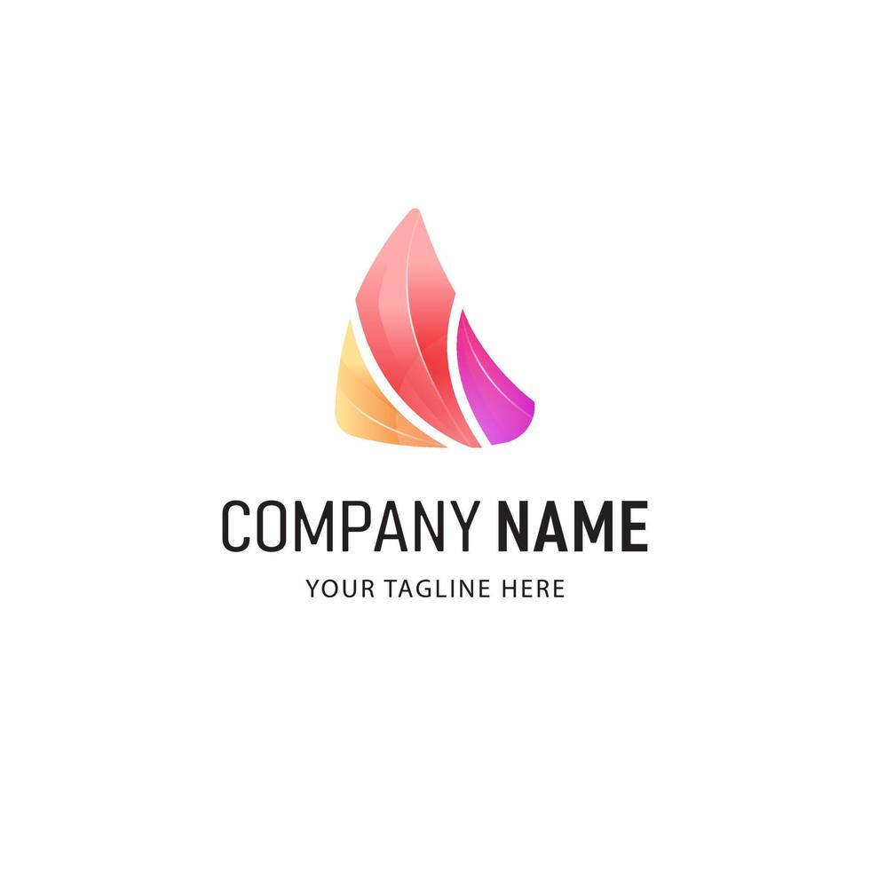 Colorful Triangle Logo Design. Abstract Logo Illustration vector