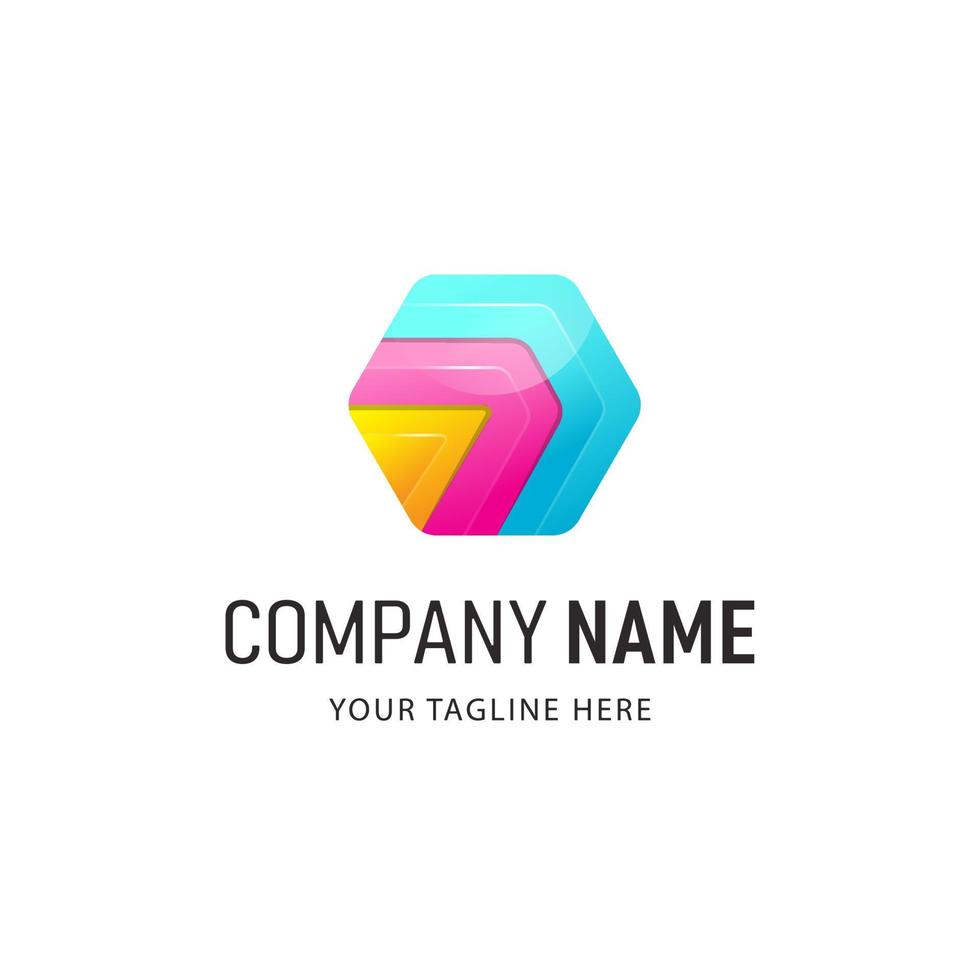 Colorful Polygon Logo Design. Abstract Illustration vector