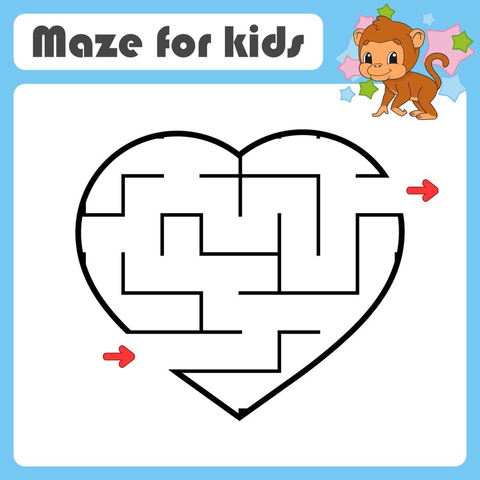 Abstract maze. Game for kids. Puzzle for children. cartoon style. Labyrinth conundrum. Color vector illustration. Find the right path. Cute character. Animal theme.