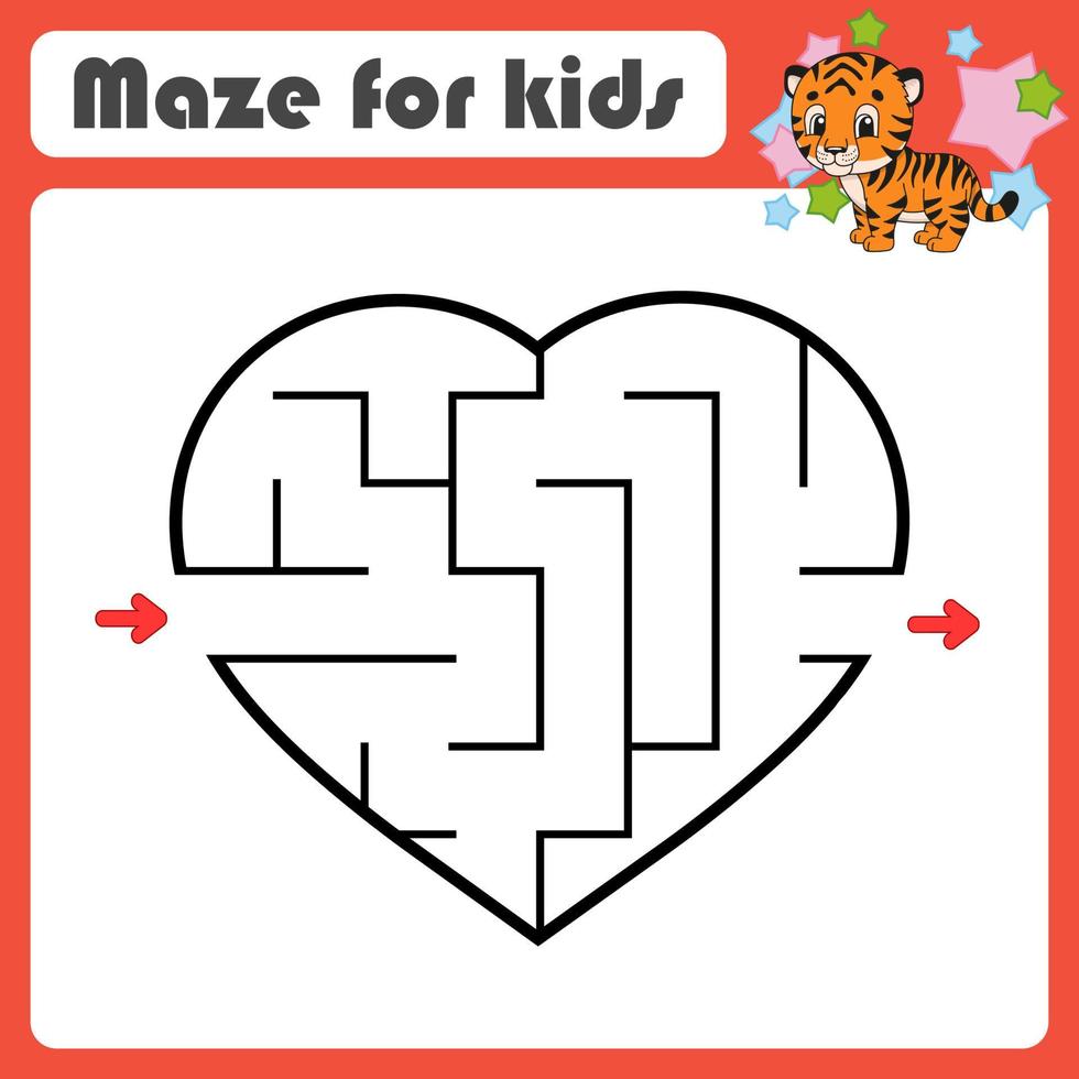 Abstract maze. Game for kids. Puzzle for children. cartoon style. Labyrinth conundrum. Color vector illustration. Find the right path. Cute character. Animal theme.