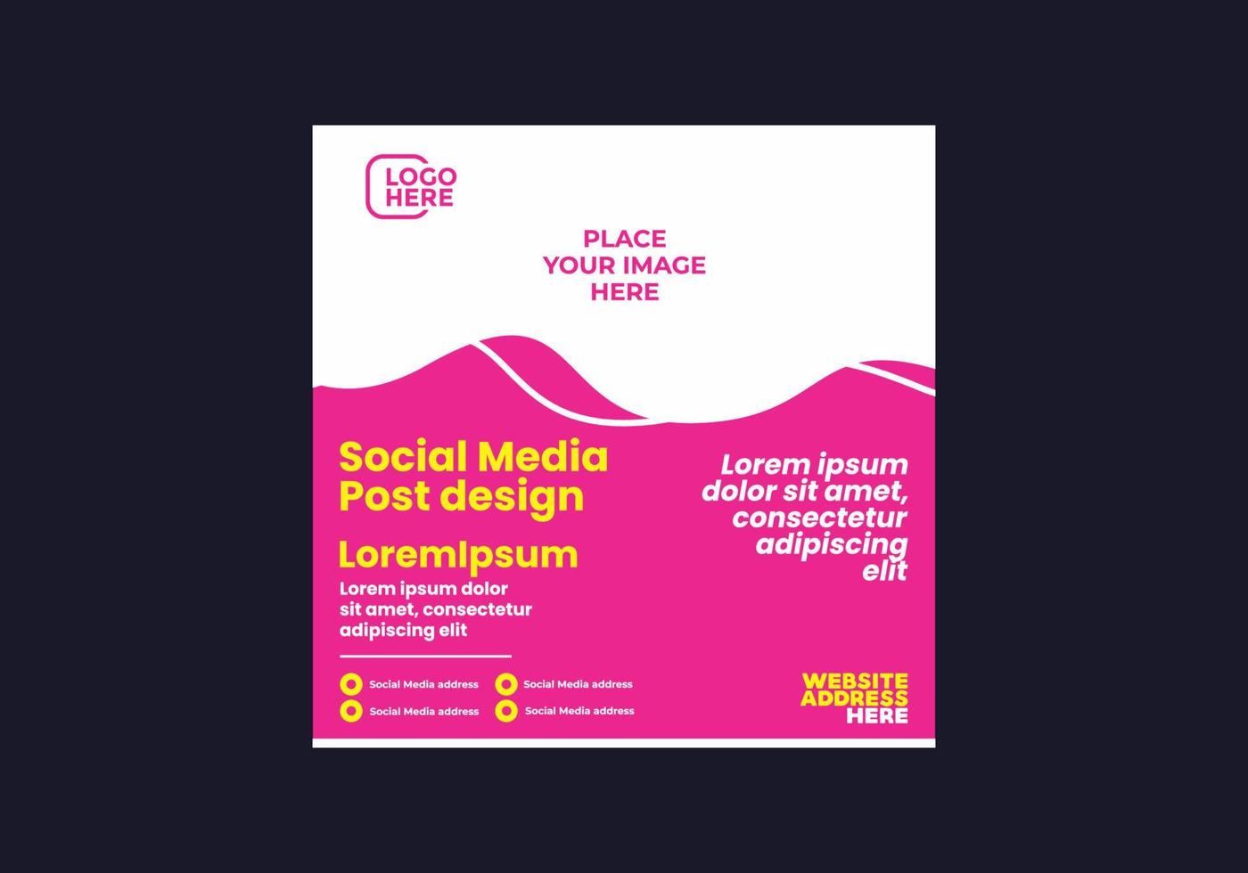 Colorful social media post design vector