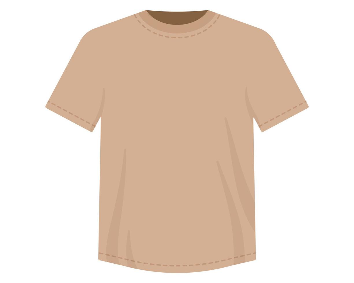 Beige knitted tshirt, military uniform. vector